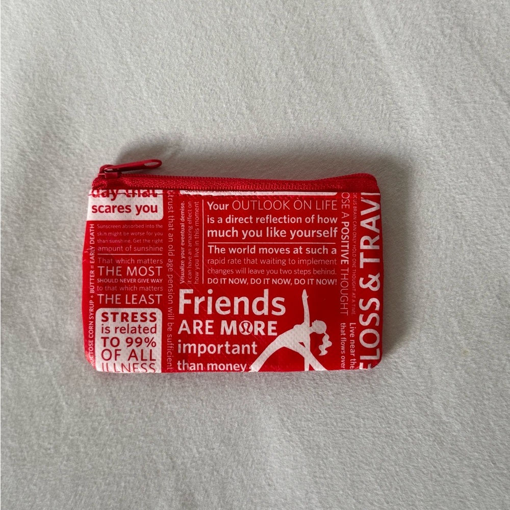 NEW Lululemon Red Manifesto Inspirational Coin Purse Gift Card Holder